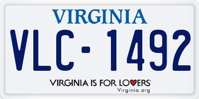 VA license plate VLC1492