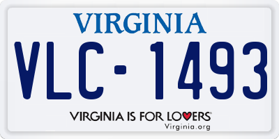VA license plate VLC1493
