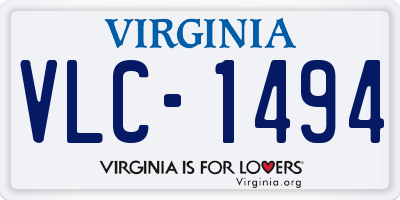 VA license plate VLC1494