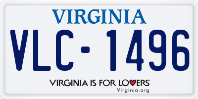 VA license plate VLC1496