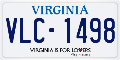 VA license plate VLC1498