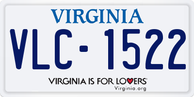 VA license plate VLC1522
