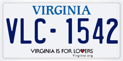 VA license plate VLC1542