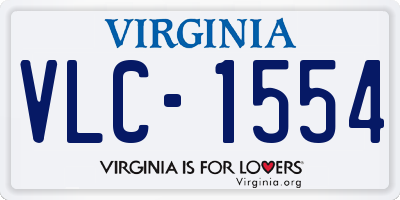 VA license plate VLC1554