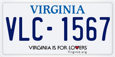 VA license plate VLC1567