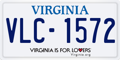 VA license plate VLC1572