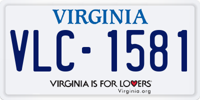 VA license plate VLC1581