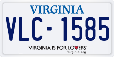 VA license plate VLC1585