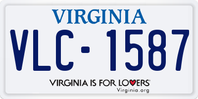 VA license plate VLC1587