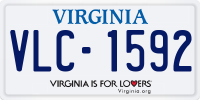 VA license plate VLC1592