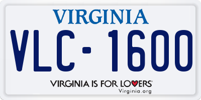 VA license plate VLC1600
