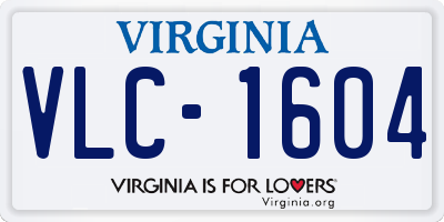 VA license plate VLC1604