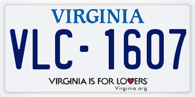 VA license plate VLC1607