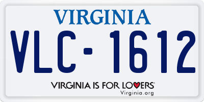 VA license plate VLC1612