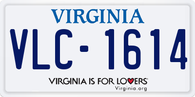 VA license plate VLC1614
