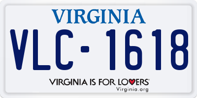 VA license plate VLC1618