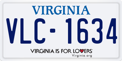 VA license plate VLC1634