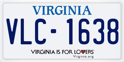 VA license plate VLC1638