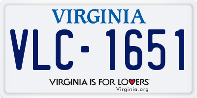 VA license plate VLC1651