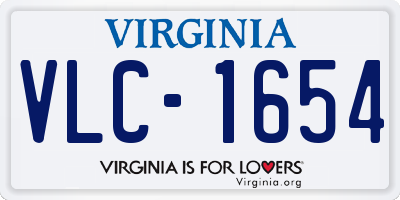 VA license plate VLC1654