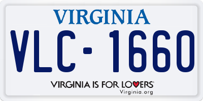 VA license plate VLC1660