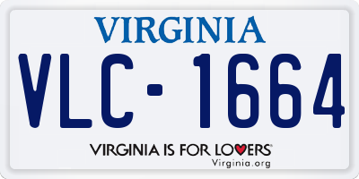 VA license plate VLC1664