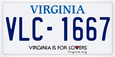 VA license plate VLC1667