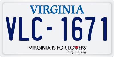 VA license plate VLC1671