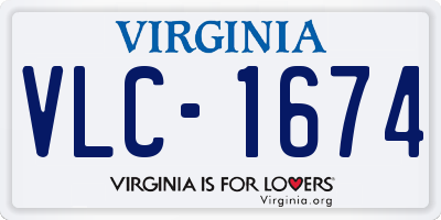VA license plate VLC1674