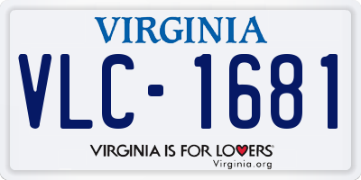VA license plate VLC1681