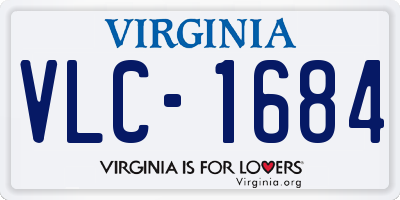 VA license plate VLC1684