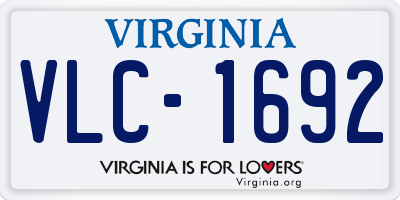 VA license plate VLC1692