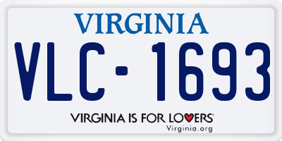 VA license plate VLC1693