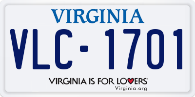 VA license plate VLC1701