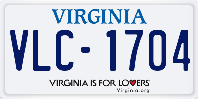 VA license plate VLC1704