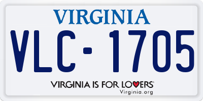 VA license plate VLC1705