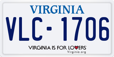 VA license plate VLC1706
