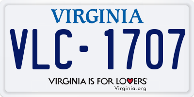 VA license plate VLC1707