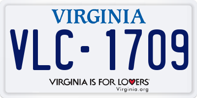 VA license plate VLC1709