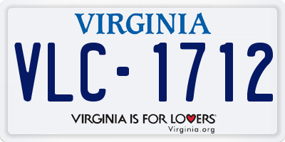 VA license plate VLC1712