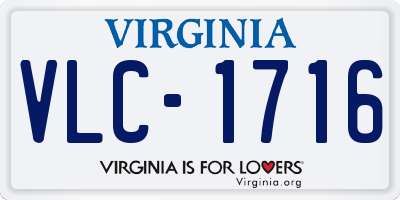VA license plate VLC1716