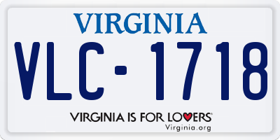 VA license plate VLC1718