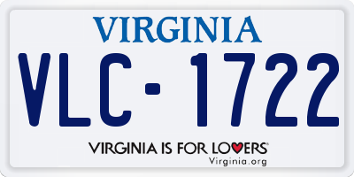 VA license plate VLC1722