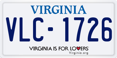 VA license plate VLC1726