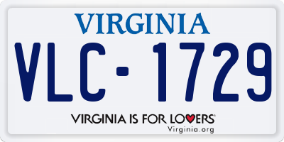 VA license plate VLC1729