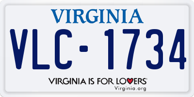 VA license plate VLC1734