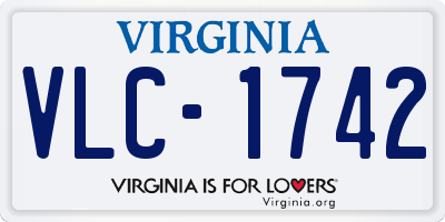 VA license plate VLC1742