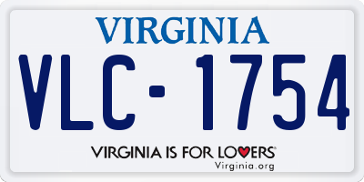 VA license plate VLC1754