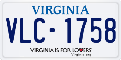 VA license plate VLC1758