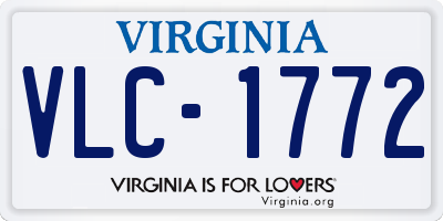 VA license plate VLC1772